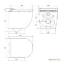 HAGO24 Hänge WC Spülrandlos Tornadospülung Softclose Duroplast WC Sitz Lotuseffekt Keramik Wandhängend Abnehmbar Kurzausführung Weiß Kurz 49cm