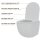 HAGO24 Hänge WC Spülrandlos Tornadospülung Softclose Duroplast WC Sitz Lotuseffekt Keramik Wandhängend Abnehmbar Kurzausführung Weiß Kurz 49cm