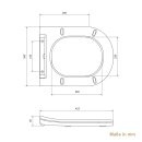 HAGO24 Hänge WC Spülrandlos Tornadospülung Softclose Duroplast WC Sitz Lotuseffekt Keramik Wandhängend Abnehmbar Kurzausführung Schwarz Kurz 49cm