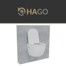 HAGO24 2in1 Hänge WC Bidet Tornadospülung Spülrandlos Softclose Duroplast WC Sitz Kurz Lotuseffekt Abnehmbar Keramik Kurzausführung Weiß 49cm