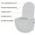 HAGO24 2in1 Hänge WC Bidet Tornadospülung Spülrandlos Softclose Duroplast WC Sitz Kurz Lotuseffekt Abnehmbar Keramik Kurzausführung Weiß 49cm