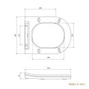 HAGO24 Hänge WC Spülrandlos Tornadospülung Softclose Duroplast WC Sitz Lotuseffekt Keramik Wandhängend Abnehmbar Kurzausführung Weiß Lang 54cm