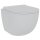 HAGO24 Hänge WC Spülrandlos Tornadospülung Softclose Duroplast WC Sitz Lotuseffekt Keramik Wandhängend Abnehmbar Kurzausführung Weiß Lang 54cm