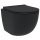 HAGO24 Hänge WC Spülrandlos Tornadospülung Softclose Duroplast WC Sitz Lotuseffekt Keramik Wandhängend Abnehmbar Kurzausführung Schwarz Glasur 54cm