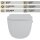 HAGO24 2in1 Hänge WC Bidet Tornadospülung Spülrandlos Softclose Duroplast WC Sitz Lang Lotuseffekt Abnehmbar Keramik Kurzausführung Weiß 54cm