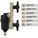 HAGO24 Schlammabscheider Magnetabscheider Heizkreislauf Heizungsfilter Magnetfilter Feinfilter Kunststoffgehäuse Ablassventil Entlüftungsventil 1 Zoll 3/4 Zoll