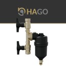 HAGO24 Schlammabscheider Magnetabscheider Heizkreislauf Heizungsfilter Magnetfilter Feinfilter Kunststoffgehäuse Ablassventil Entlüftungsventil 1 Zoll 3/4 Zoll