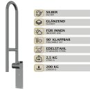 HAGO24 Klappbarer WC Haltegriff Edelstahl klappbar Aufstehhilfe Stützgriff Badhalterung Seniorenhilfe Barrierefrei Griffhilfe Toilette 200kg