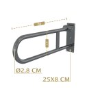 HAGO24 Klappbarer WC Haltegriff Edelstahl klappbar Aufstehhilfe Stützgriff Badhalterung Seniorenhilfe Barrierefrei Griffhilfe Toilette 200kg