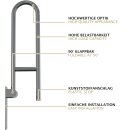 HAGO24 Klappbarer WC Haltegriff Edelstahl klappbar Aufstehhilfe Stützgriff Badhalterung Seniorenhilfe Barrierefrei Griffhilfe Toilette 200kg