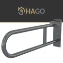 HAGO24 Klappbarer WC Haltegriff Edelstahl klappbar Aufstehhilfe Stützgriff Badhalterung Seniorenhilfe Barrierefrei Griffhilfe Toilette 200kg