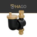 HAGO24 Luftabscheider Warmwasserheizung Heizkreislauf Schnellentlüftung Ventil 1 Zoll 3/4 Zoll Heizungssystem Entlüfter