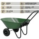 HAGO24 Gartenkarre Grün Schubkarre Kippkarre 78L PP...