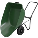 HAGO24 Gartenkarre Grün Schubkarre Kippkarre 78L PP Wanne 100kg Zweirad PU-Räder Stahlrahmen Kippsystem Hofkarre Transportkarre