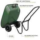 HAGO24 Gartenkarre Grün Schubkarre Kippkarre 78L PP Wanne 100kg Zweirad PU-Räder Stahlrahmen Kippsystem Hofkarre Transportkarre