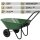 HAGO24 Gartenkarre Grün Schubkarre Kippkarre 78L PP Wanne 100kg Zweirad PU-Räder Stahlrahmen Kippsystem Hofkarre Transportkarre