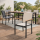 HAGO24 Gartenstuhl 2er Set Balkonstuhl Lounge Stuhl Terrassenstuhl Aluminium Anthrazit Textilene 2x1 Beige Anthrazit Holzoptik Armlehne 120kg