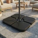 HAGO24 Schirmständerplatten 4er Set Sonnenschirmständer Gewichtsplatten Schirmfuß Beschwerung Kreuzständer Balkon Terrasse HDPE Kunststoff befüllbar Sand Wasser bis 80kg