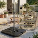 HAGO24 Schirmständerplatten 4er Set Sonnenschirmständer Gewichtsplatten Schirmfuß Beschwerung Kreuzständer Balkon Terrasse HDPE Kunststoff befüllbar Sand Wasser bis 80kg