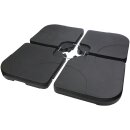 HAGO24 Schirmständerplatten 4er Set Sonnenschirmständer Gewichtsplatten Schirmfuß Beschwerung Kreuzständer Balkon Terrasse HDPE Kunststoff befüllbar Sand Wasser bis 80kg