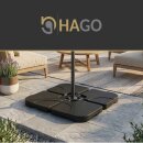 HAGO24 Schirmständerplatten 4er Set Sonnenschirmständer Gewichtsplatten Schirmfuß Beschwerung Kreuzständer Balkon Terrasse HDPE Kunststoff befüllbar Sand Wasser bis 80kg