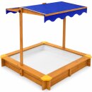 HAGO24 Sandkasten Sandbox Sandkiste Massivholz Dach UV-Schutz Bodenvlies Kinder Garten Spielzeug Sicherheit Outdoor Spielspaß Abdeckung Neigbar Höhenverstellbar