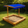 HAGO24 Sandkasten Sandbox Sandkiste Massivholz Dach UV-Schutz Bodenvlies Kinder Garten Spielzeug Sicherheit Outdoor Spielspaß Abdeckung Neigbar Höhenverstellbar