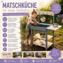 HAGO24 Matschküche Spielküche Kinderküche Sandküche Holz Zubehör Outdoor Garten Terrasse herausnehmbar Spüle