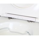 HAGO24 Spülrandloses Hänge-WC Keramik Nano-Beschichtung Lotus-Effekt 490mm Softclose WC-Sitz Abnehmbar FixClip Duroplast Abfluss Ø100mm Weiß