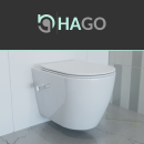 HAGO24 Spülrandloses Hänge-WC Keramik weiß Bidetfunktion WC-Sitz Absenkautomatik Soft Close Toilette Wandmontage Klo